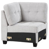 Orleans Furniture - Coaster - Georgina Upholstered Corner Chair Steel Beige - 551706